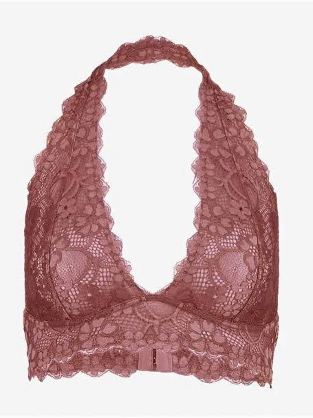 Free People intimately Halter galloon lace Bralette in Dusty Rose